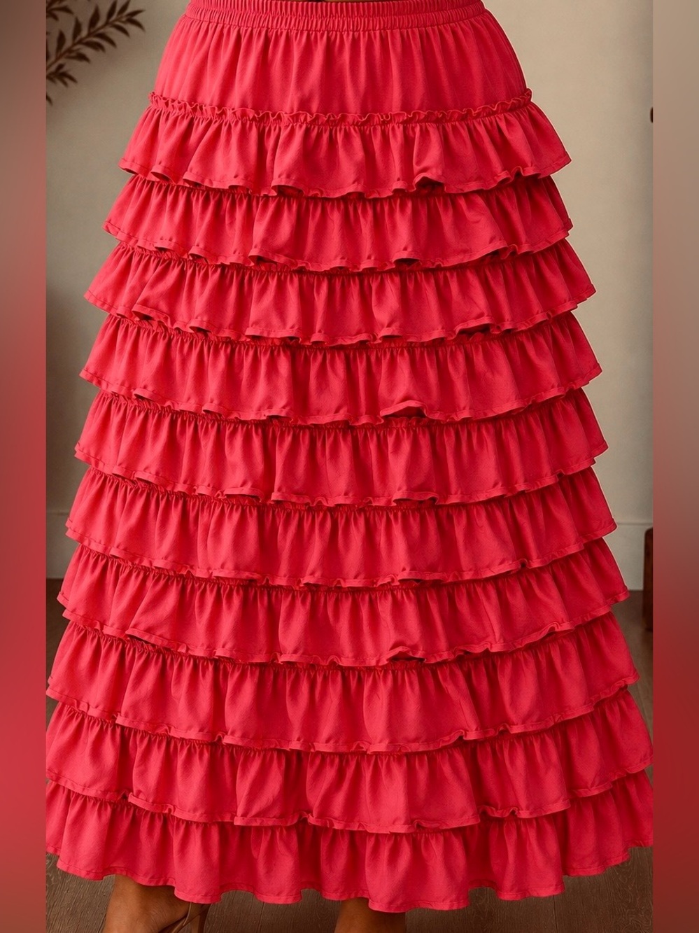 Sweet Modesty Tiered Ruffle Maxi Skirt